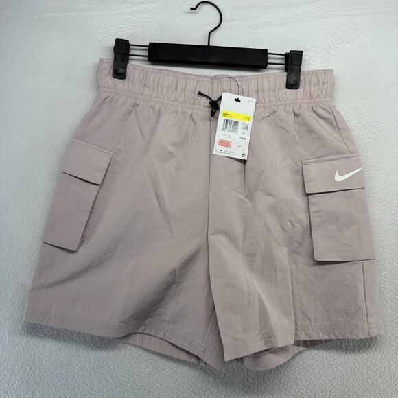 Nike Shorts Women's Small Pink Loose High Waisted Cargo Woven Sportswear NEW - Picture 1 of 9